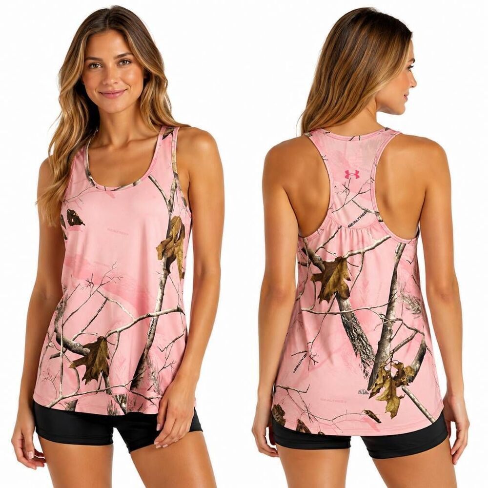 Under Armour Pink Realtree HeatGear Tank LG